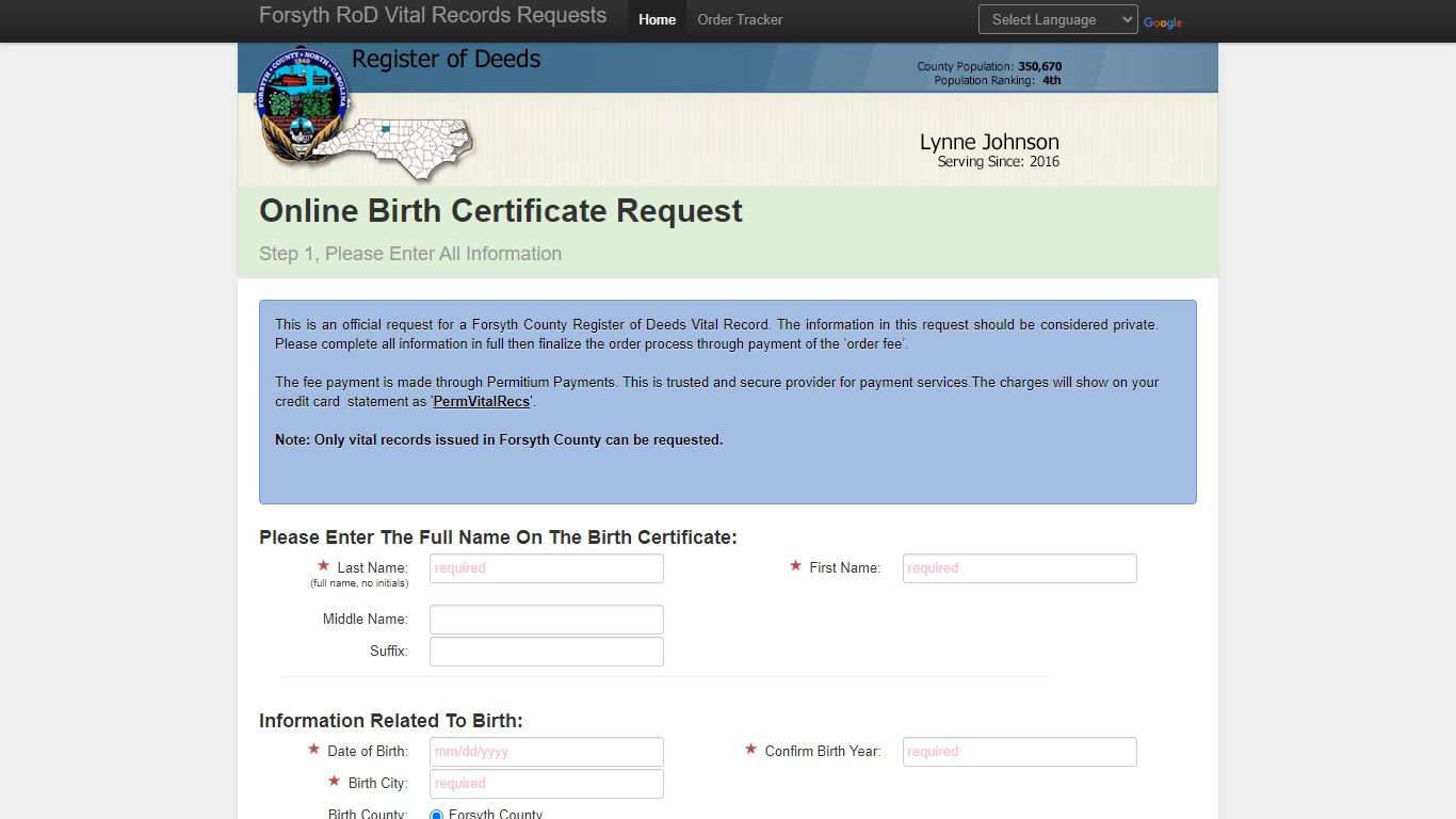 Forsyth County - Birth Certificates, Death Certificates, Marriage ...